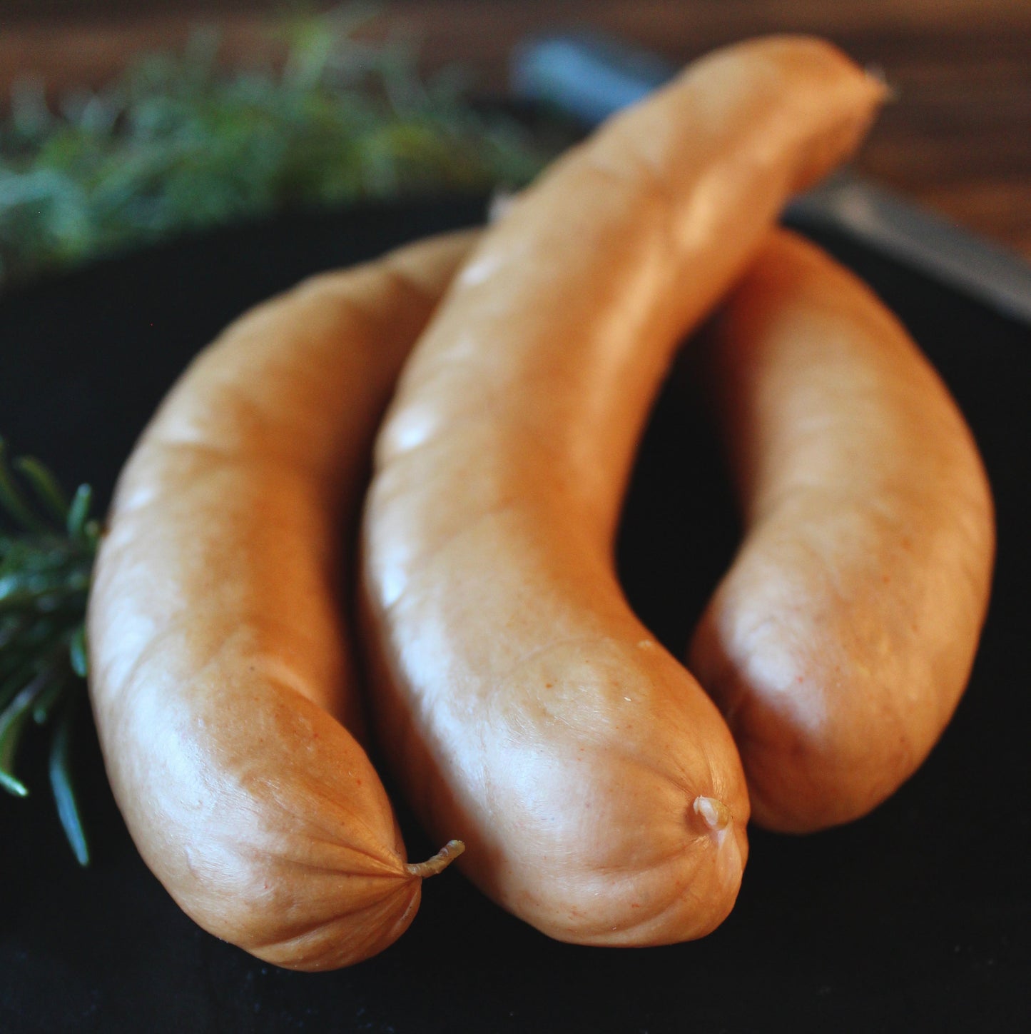 Bockwurst kalt auf Brettchen