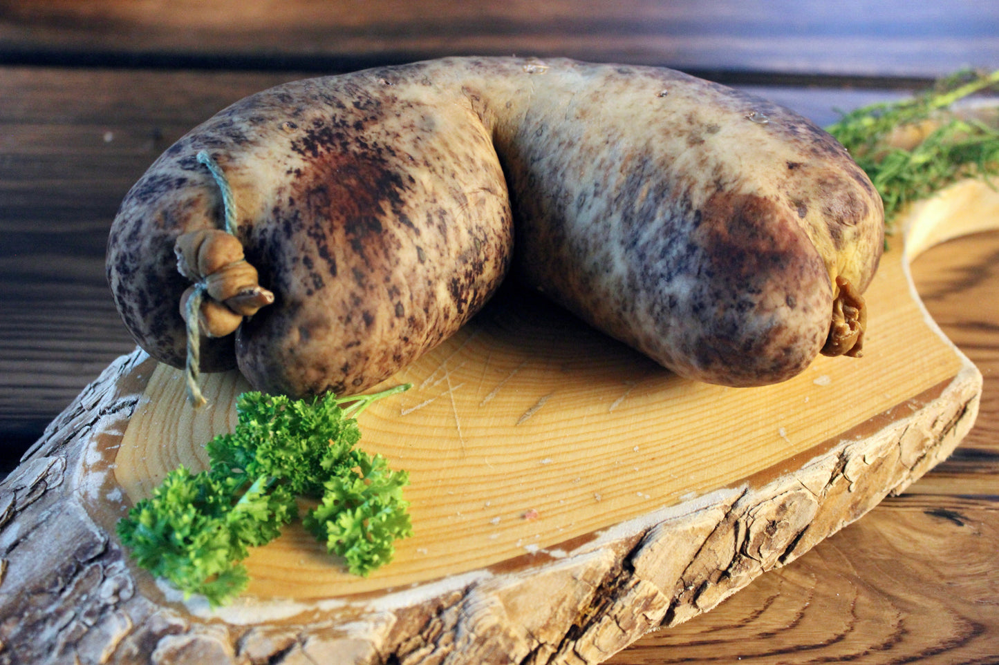 Hausmacher Fleischblutwurst im Naturdarm