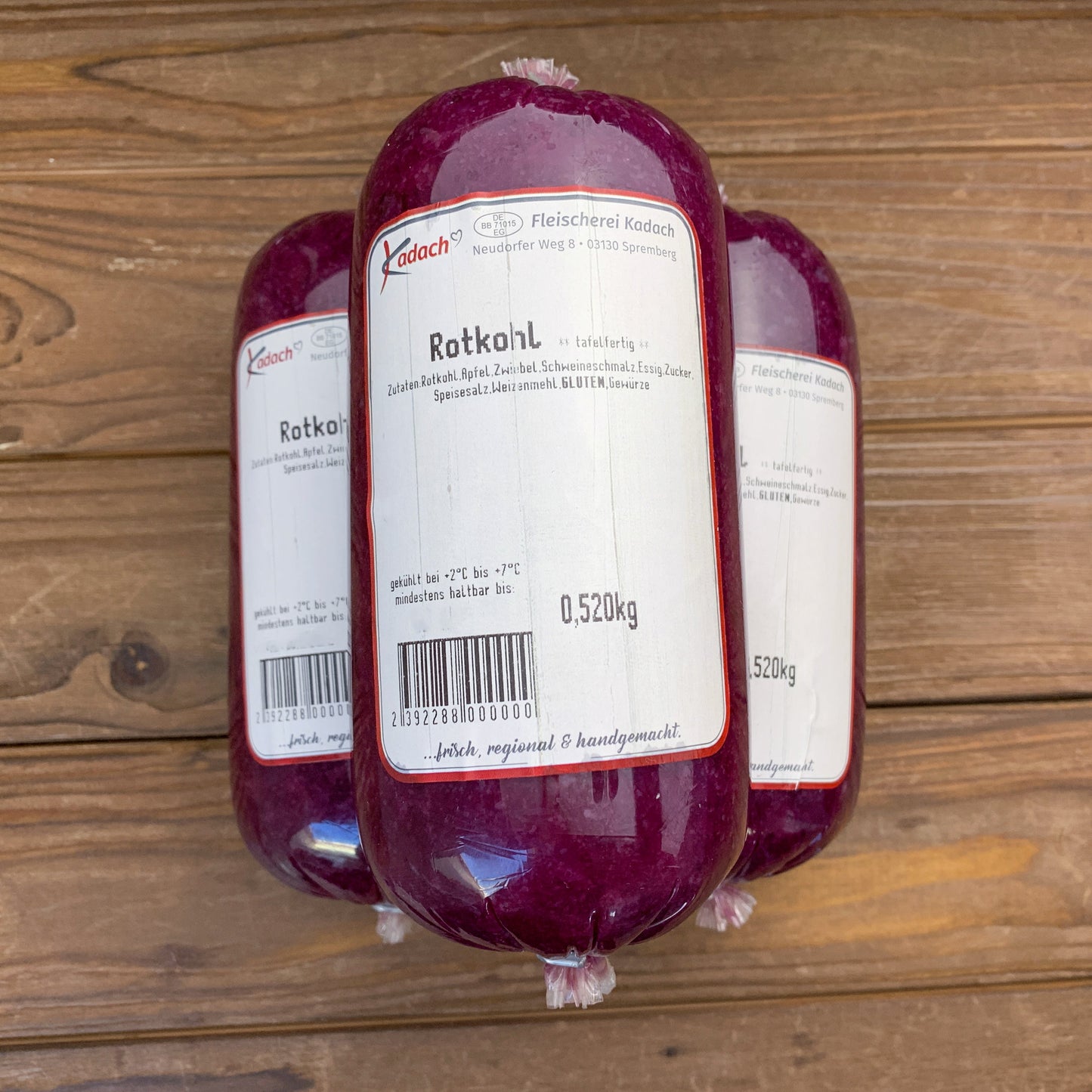 Rotkohl im Schlauch