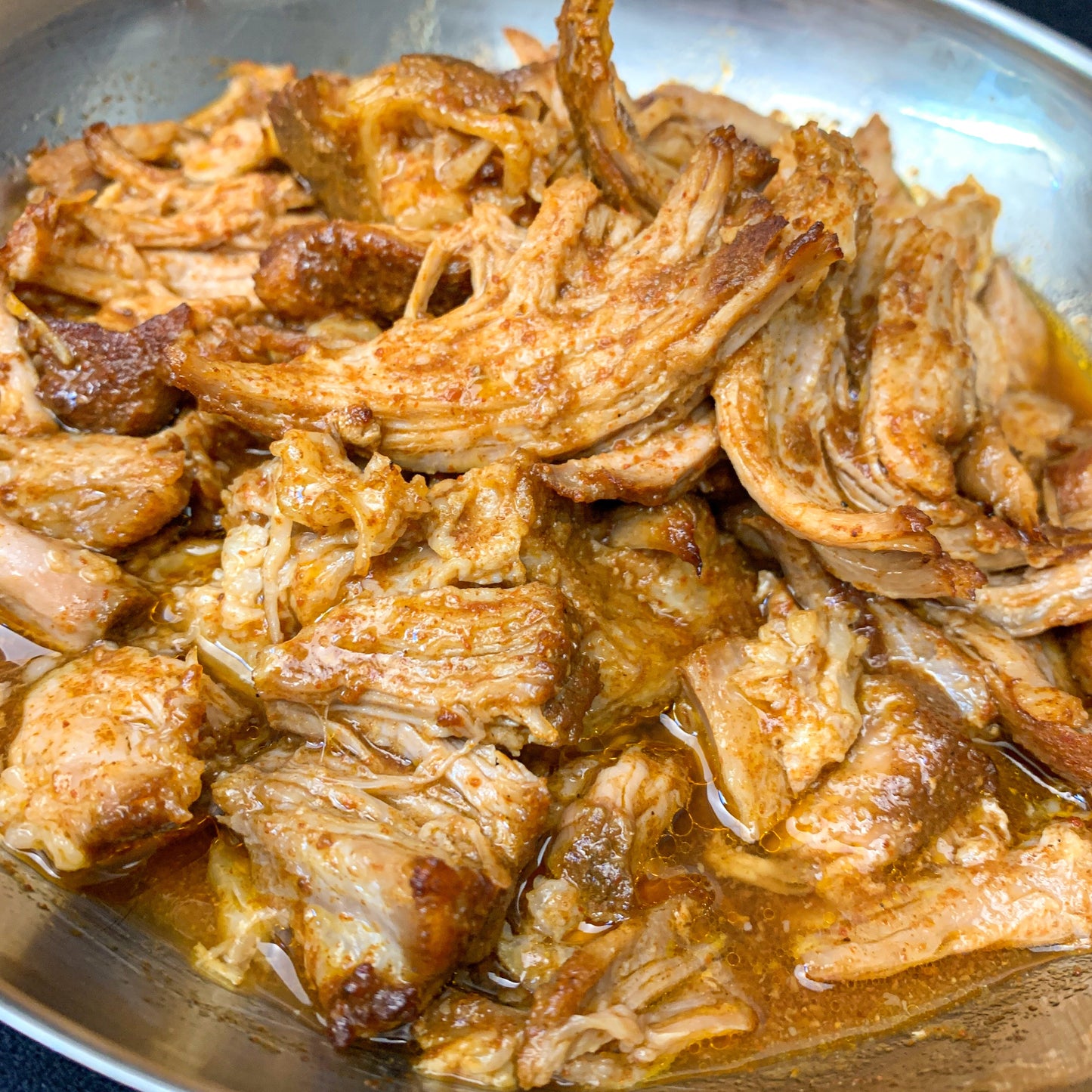Nahaufnahme Pulled Pork in Schale