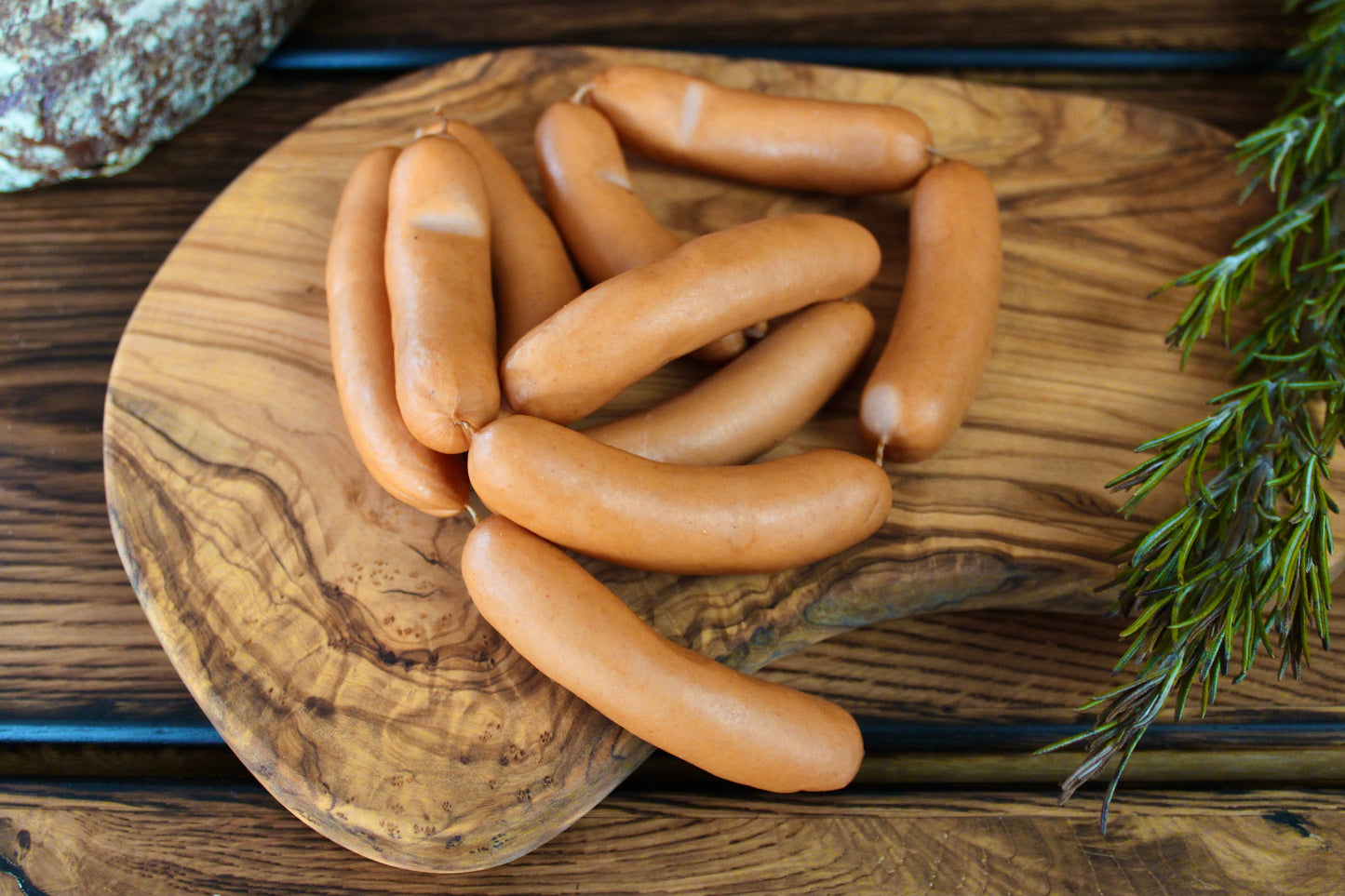 Partywiener klein auf Brettchen, 20er Packung